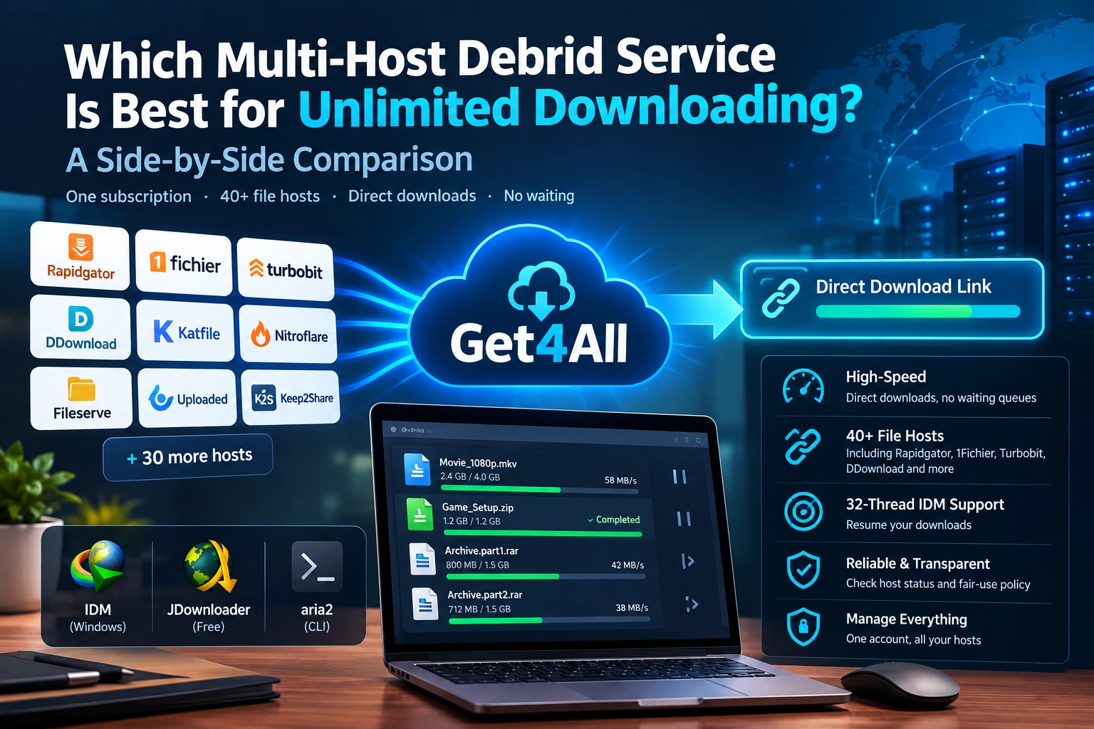 Which Multi-Host Debrid Service Is Best for Unlimited Downloading? A Side-by-Side Comparison